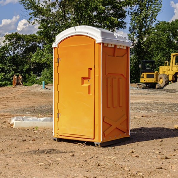 how often are the portable restrooms cleaned and serviced during a rental period in Hestand